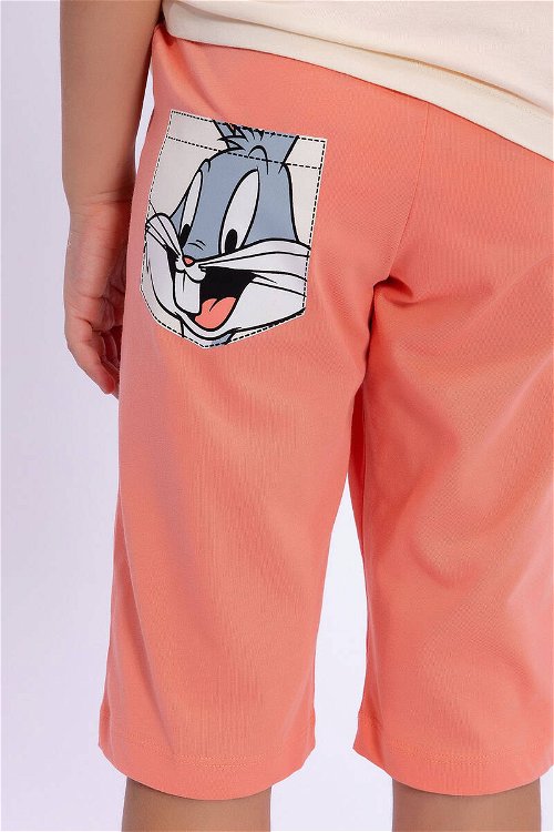 Bugs Bunny Lisanslı Fildişi Kız Çocuk Kapri Takım