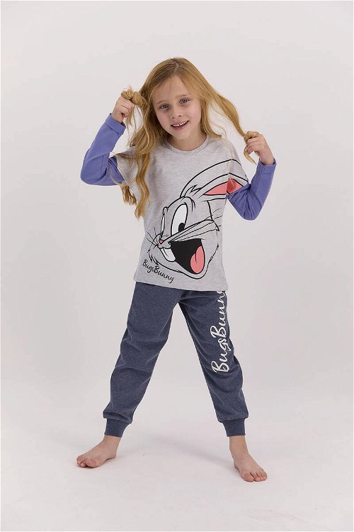 Bugs Bunny Lisanslı Karmelanj Kız Çocuk Pijama Takımı