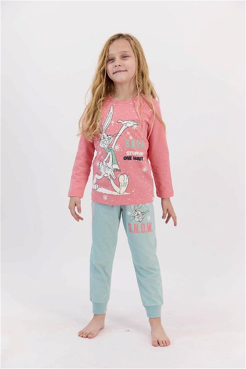 Bugs Bunny Lisanslı Snow Coral Kız Çocuk Pijama Takımı