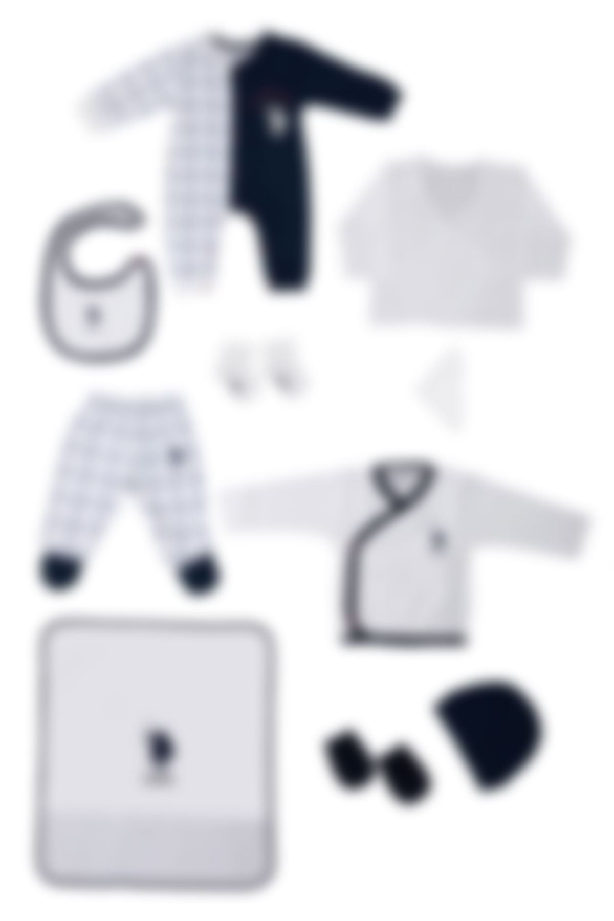 U.S. Polo Assn - U.S. Polo Asnn Erkek Bebek 10'Li Zıbın Seti Krem