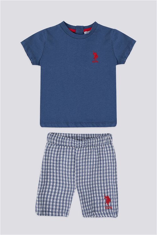 U.S. Polo Assn Dot Embroidery Lacivert Bebek Tshirt Takım