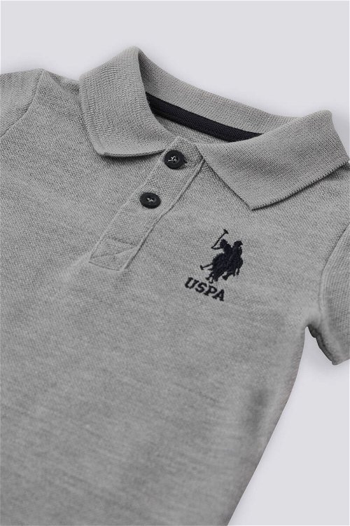 U.S. Polo Assn Lisanslı Collar Gri Melanj Erkek Bebek Takımı