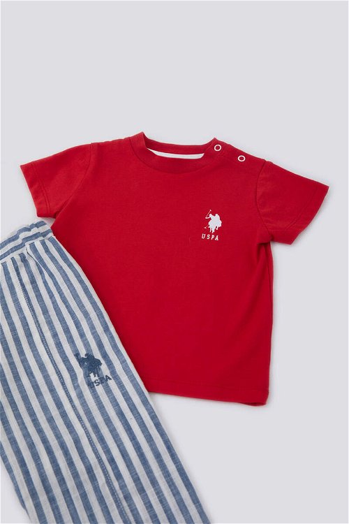 U.S. Polo Assn Delicate Light Texture Kırmızı Bebek Tshirt Takım