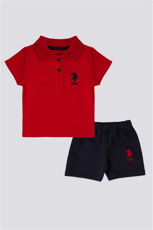 U.S. Polo Assn Lisanslı Collar Kırmızı Erkek Bebek Takımı