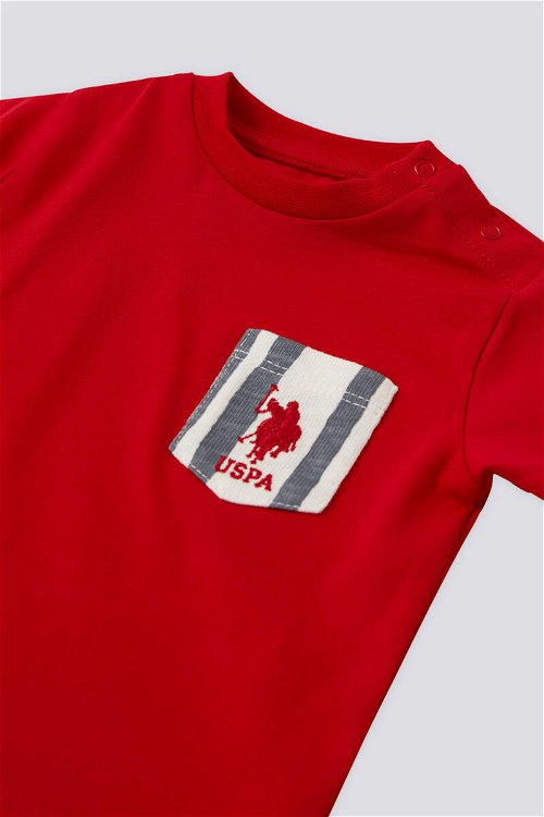 U.S. Polo Assn Lisanslı With Pocket Kırmızı Erkek Bebek Takımı