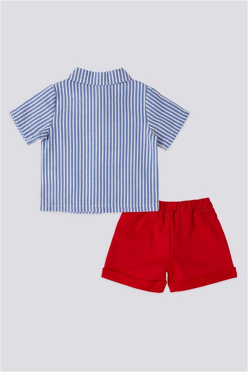 U.S. Polo Assn Lisanslı Short Shirt Kırmızı Erkek Bebek Takımı