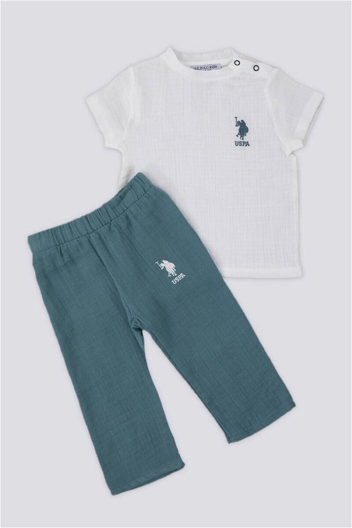 U.S. Polo Assn Transparent Krem Bebek Tshirt Takım