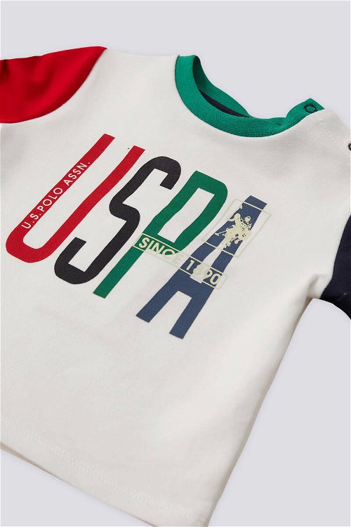 U.S. Polo Assn Lisanslı Four Colors Krem Erkek Bebek Takımı