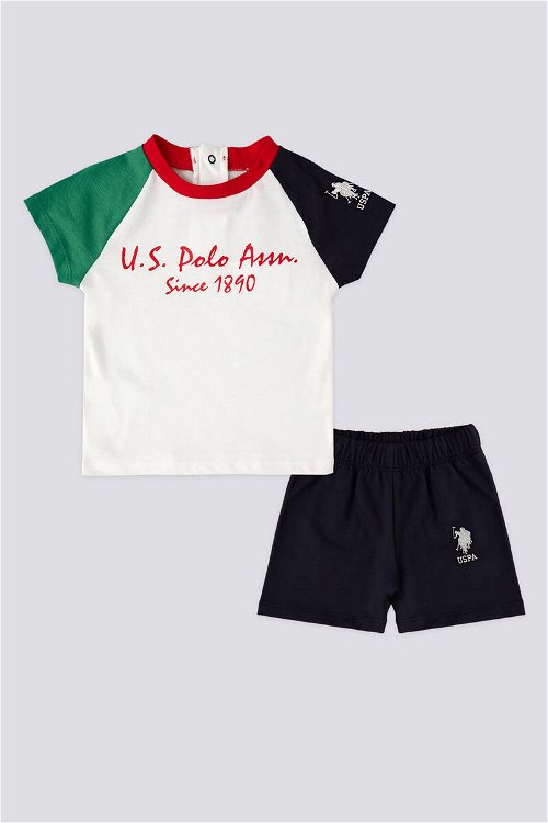 U.S. Polo Assn Lisanslı İtalic Krem Bebek Takımı