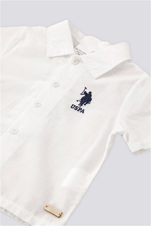 U.S. Polo Assn Lisanslı Shirt Krem Erkek Bebek Takımı