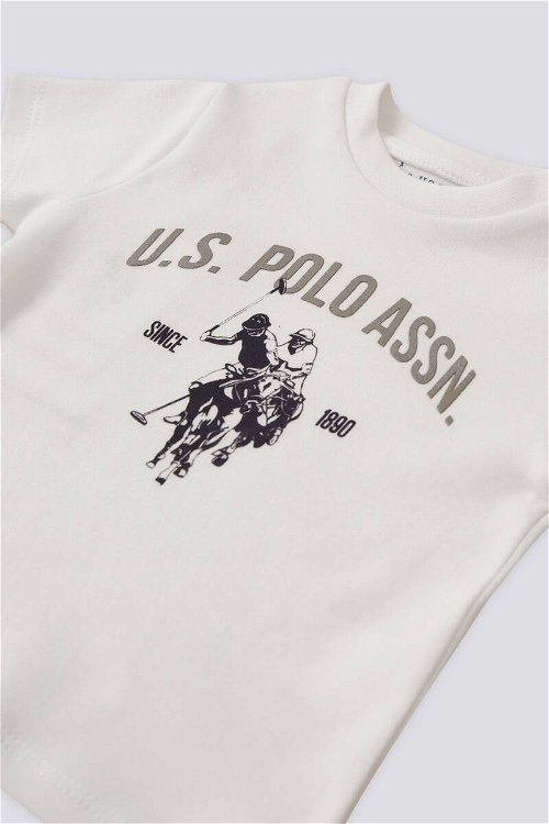 U.S. Polo Assn Lisanslı Basezic Krem Erkek Bebek Takımı