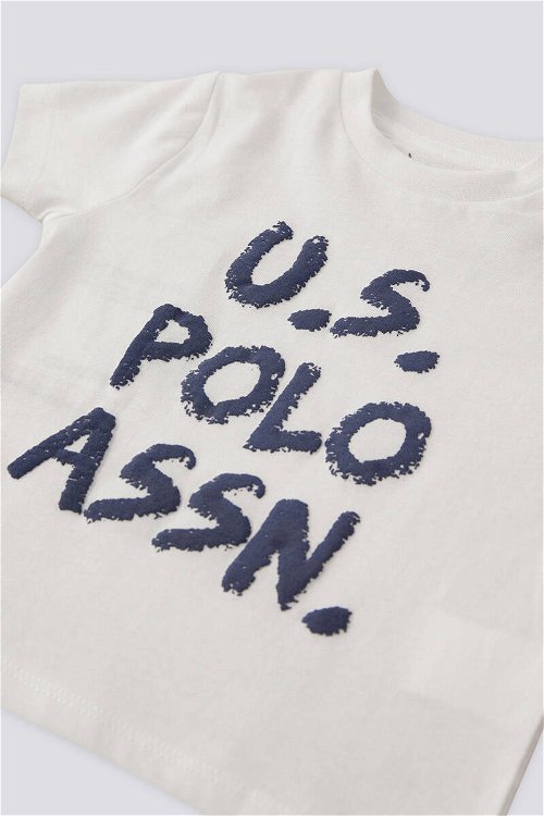 U.S. Polo Assn Lisanslı Graphic Krem Erkek Bebek Takımı