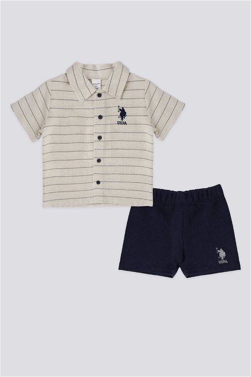U.S. Polo Assn Lisanslı Striped Shirt Lacivert Erkek Bebek Takımı