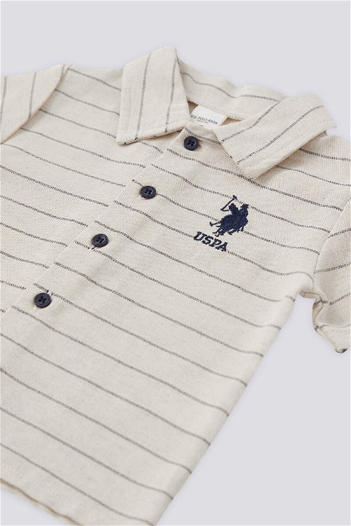 U.S. Polo Assn Lisanslı Striped Shirt Lacivert Erkek Bebek Takımı