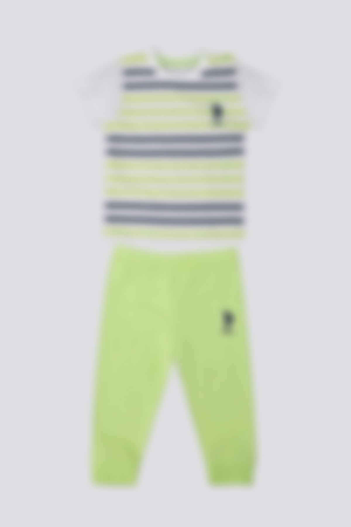 U.S. Polo Assn - U.S. Polo Assn Fun Yeşil Bebek Tshirt Takım