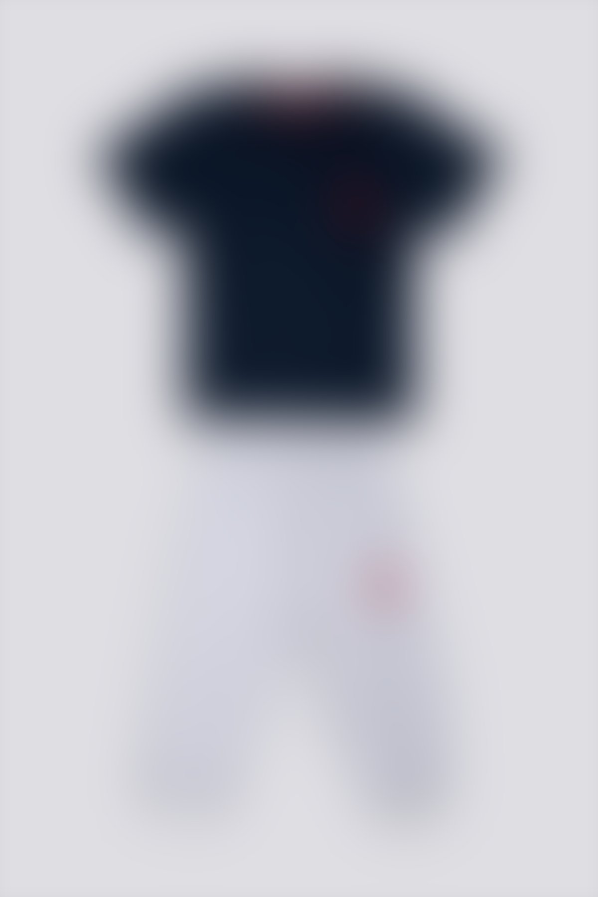 U.S. Polo Assn - U.S. Polo Assn Square Pattern Lacivert Bebek Tshirt Takım