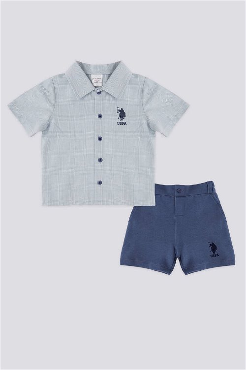 U.S. Polo Assn Lisanslı Shirt İndigo Erkek Bebek Takımı