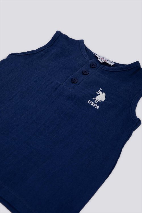 U.S. Polo Assn Blue Lacivert Bebek Sıfır Kol Tshirt Takım