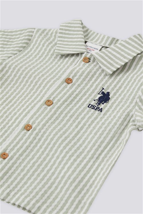 U.S. Polo Assn Lisanslı Short Shirt Yeşil Erkek Bebek Takımı