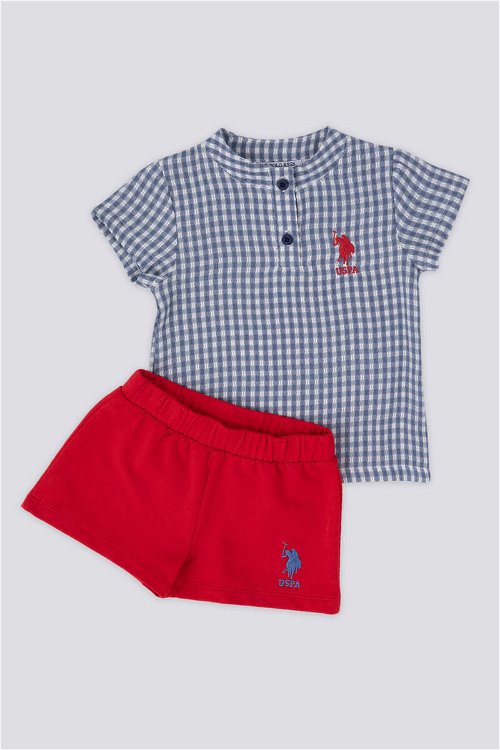 U.S. Polo Assn Square Compatible Lacivert Bebek Hakim Yaka Tshirt Takım