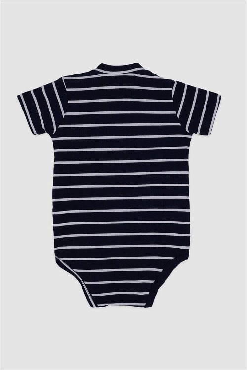 U.S. Polo Assn Lisanslı Striped Overalls Lacivert Erkek Bebek Takımı