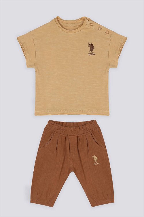 U.S. Polo Assn The Elegance Of Khaki Kahve Erkek Bebek Tshirt Pantolon Takım