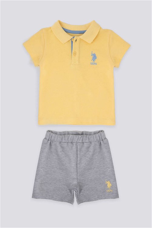 U.S. Polo Assn Noble Açık Sarı Bebek Polo Yaka Tshirt Takım