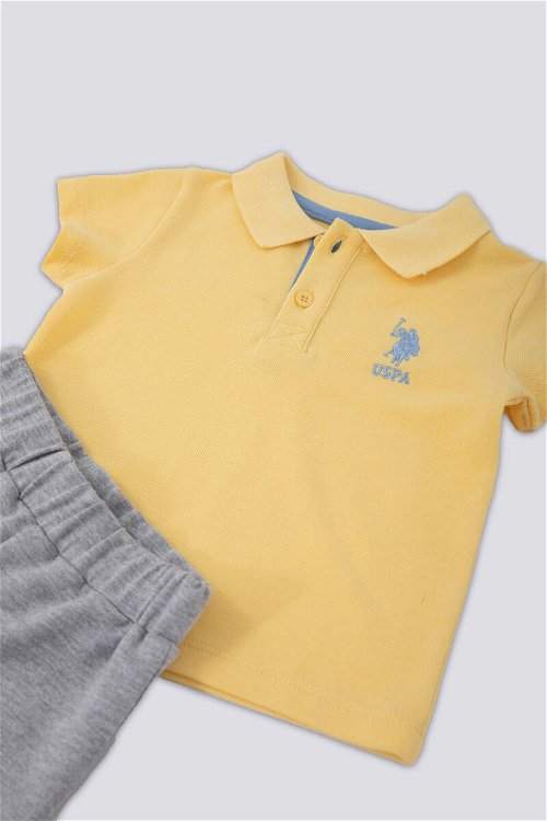U.S. Polo Assn Noble Açık Sarı Bebek Polo Yaka Tshirt Takım