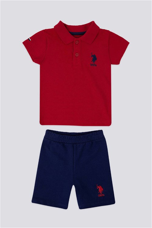 U.S. Polo Assn Noble Kırmızı Bebek Polo Yaka Tshirt Takım