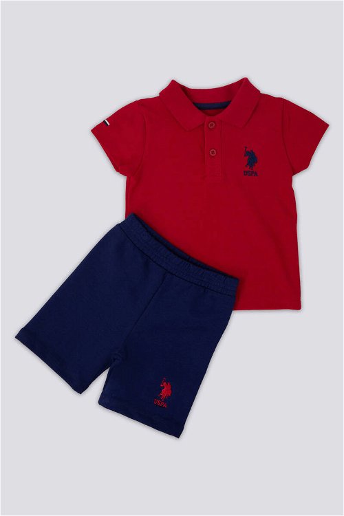 U.S. Polo Assn Noble Kırmızı Bebek Polo Yaka Tshirt Takım