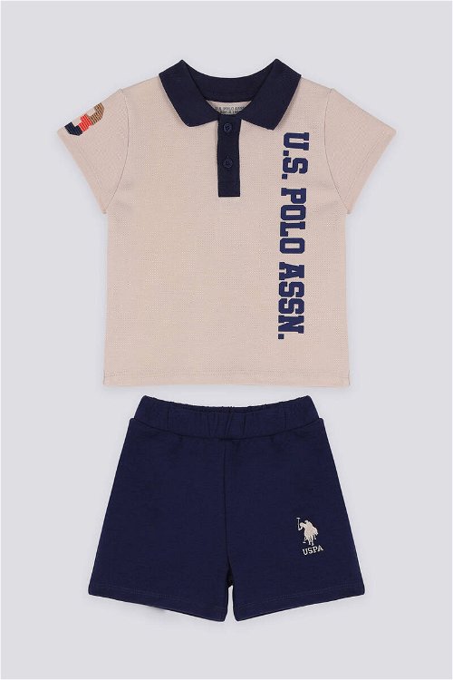 U.S. Polo Assn Azure Krem Bebek Polo Yaka Tshirt Takım