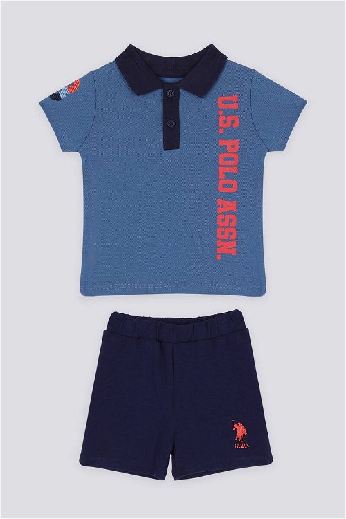 U.S. Polo Assn Azure Mavi Bebek Polo Yaka Tshirt Takım