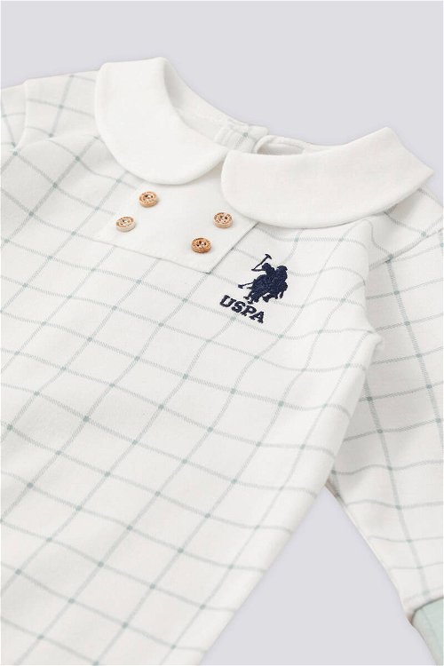 U.S. Polo Assn Lisanslı Buttoned Yeşil Erkek Bebek Tulum