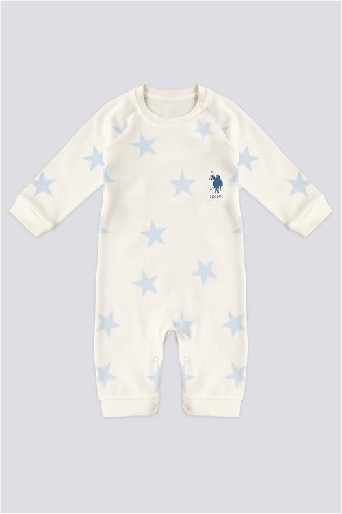 U.S. Polo Assn Lisanslı Clothes Krem Erkek Bebek Tulum