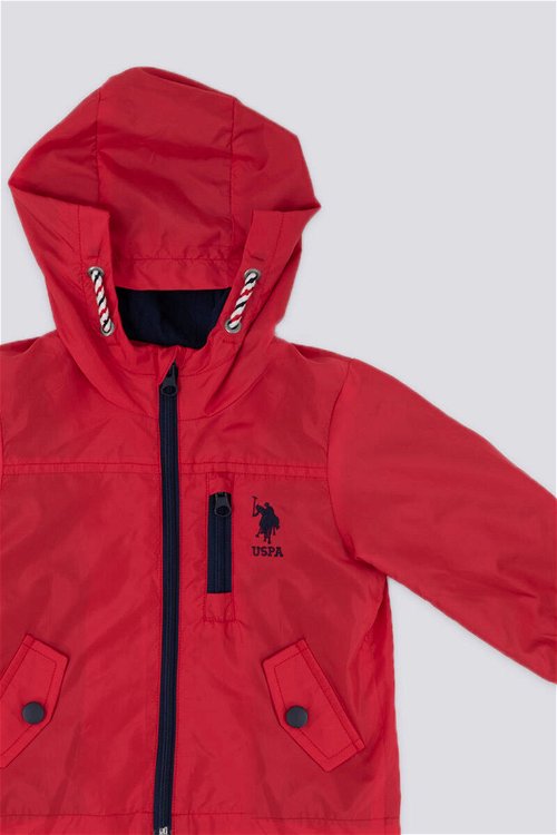 U.S. Polo Assn Waterproof Kırmızı Erkek Bebek Yağmurluk