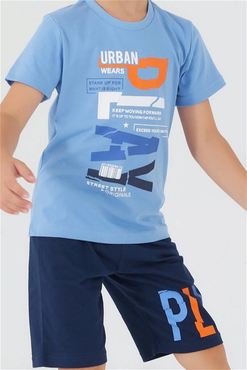 Rolypoly Urban Wears Mavi Erkek Çocuk Bermuda Takım