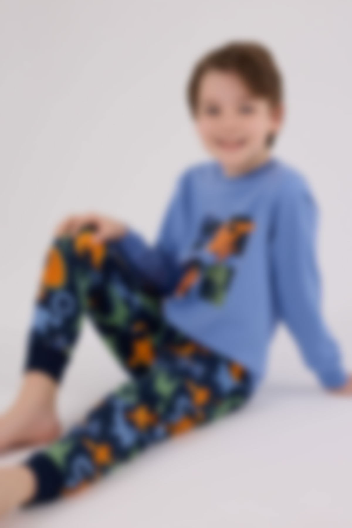 Rolypoly - Rolypoly Erkek Çocuk Mavi Pijama Takımı