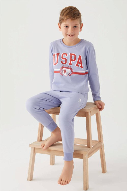 U.S. Polo Assn. Açık İndigo Erkek Çocuk Pijama Takım
