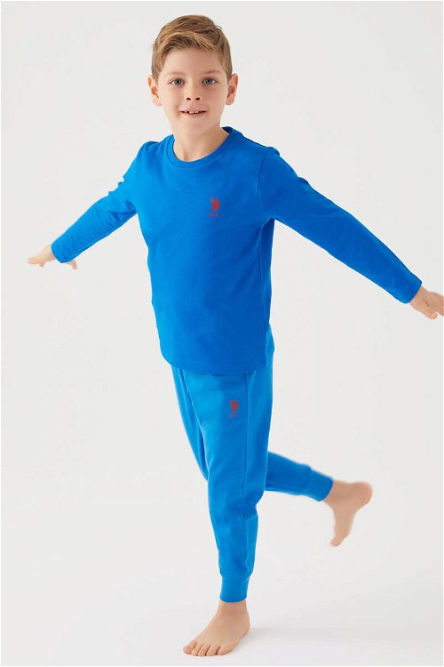 U.S. Polo Assn Lisanslı Açık Mavi Erkek Çocuk Pijama Takım