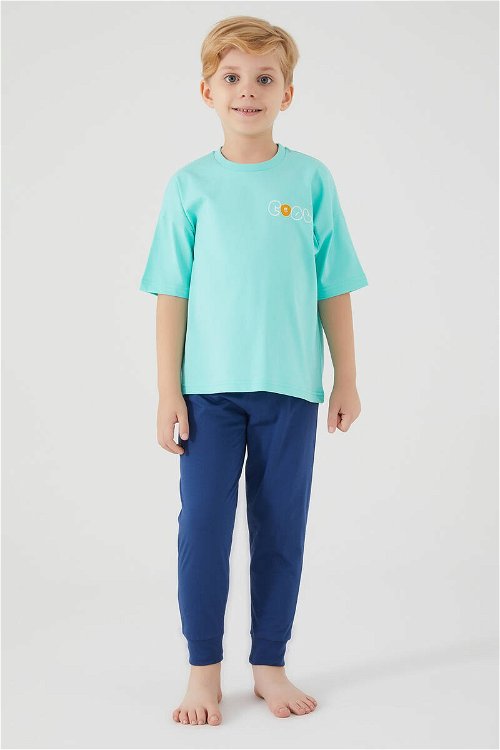 Rolypoly Cool Mavi Erkek Çocuk Kısa Kol Pijama Takım