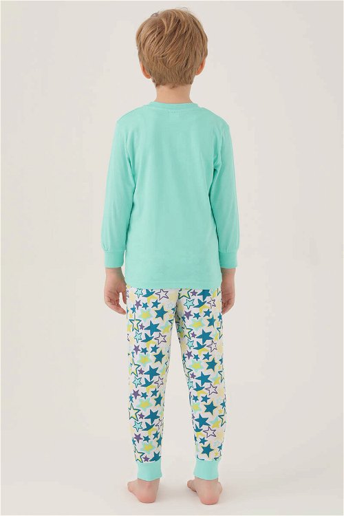 Rolypoly Shooting Star Yeşil Erkek Çocuk Uzun Kol Pijama Takım