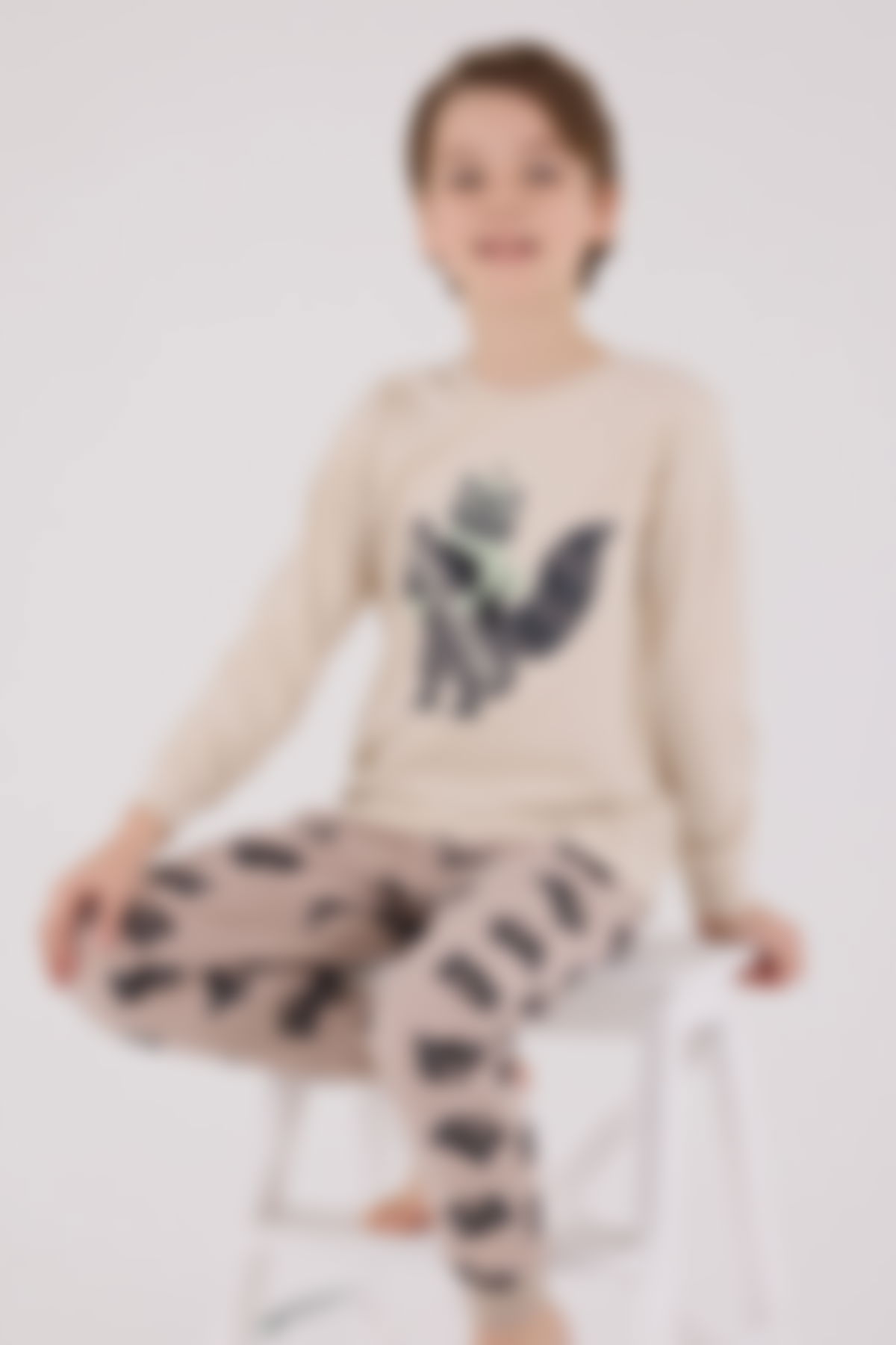 Rolypoly - Rolypoly Erkek Çocuk Bej Pijama Takımı