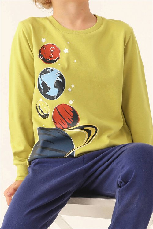 Rolypoly Planet Lacivert Erkek Çocuk Uzun Kol Pijama Takım