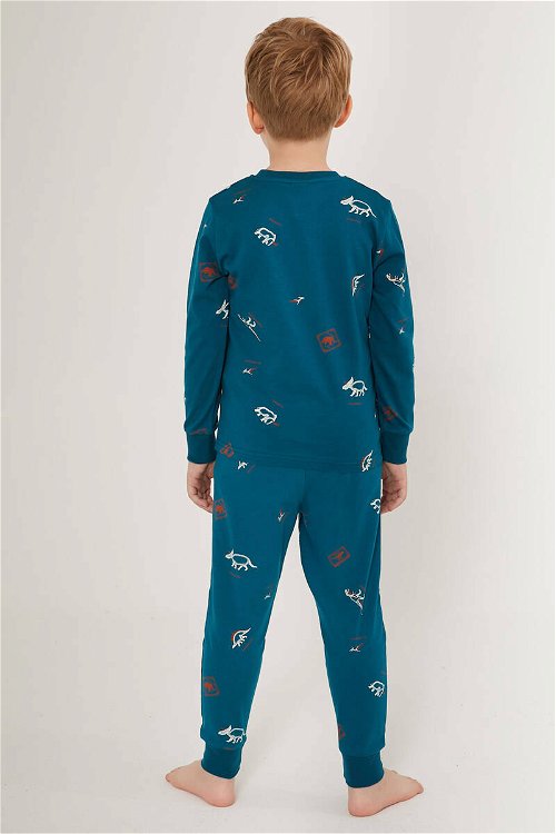 Rolypoly Roar Men Mavi Erkek Çocuk Uzun Kol Pijama Takım