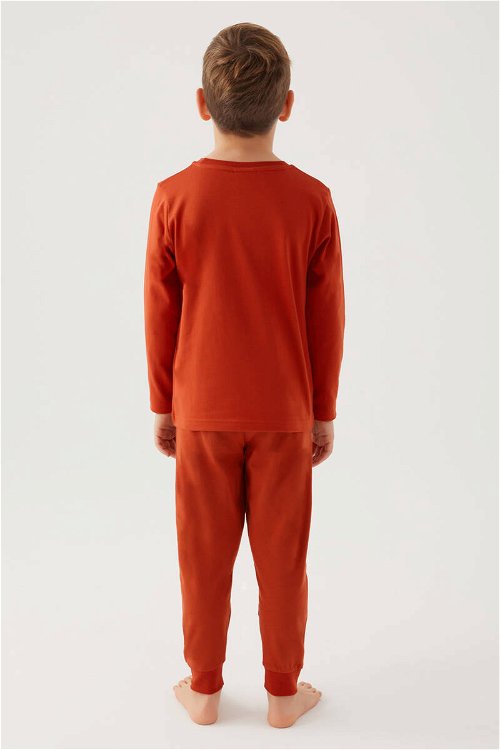 U.S. Polo Assn Lisanslı Kahverengi Erkek Çocuk Pijama Takım
