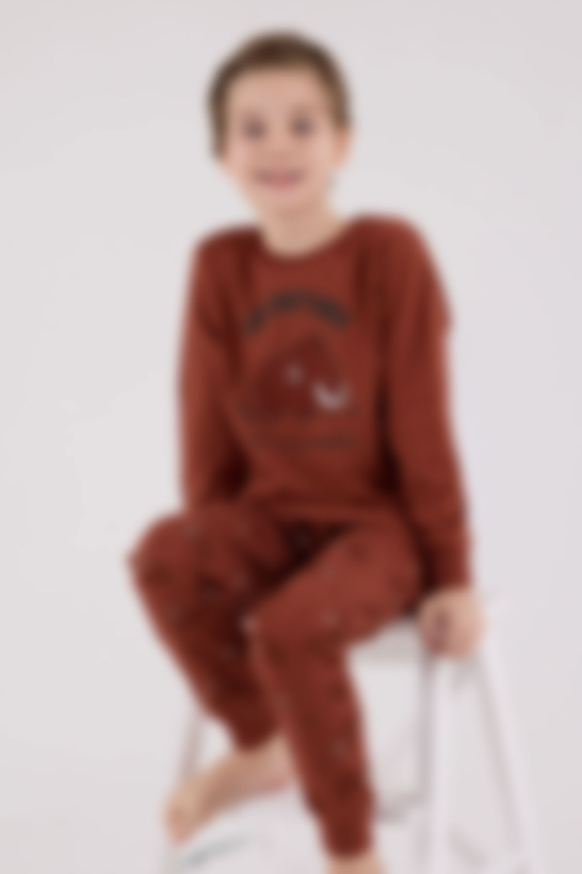 Rolypoly - Rolypoly Erkek Çocuk Turuncu Pijama Takımı