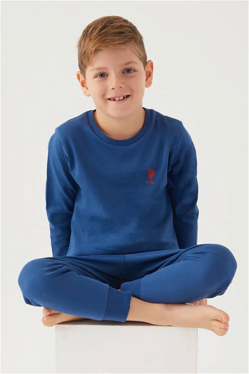 U.S. Polo Assn Lisanslı Koyu İndigo Erkek Çocuk Pijama Takım