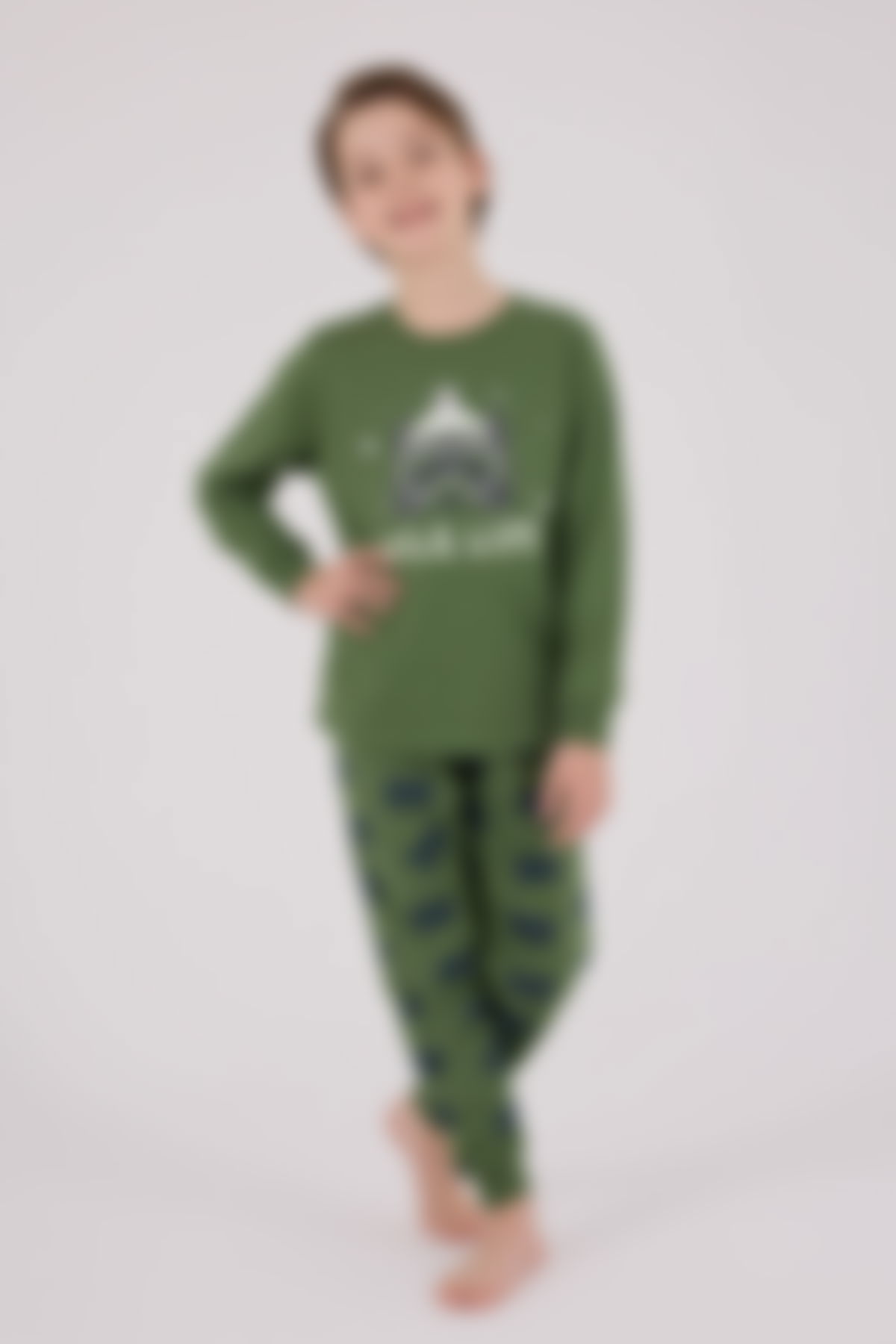 Rolypoly - Rolypoly Erkek Çocuk Yeşil Pijama Takımı