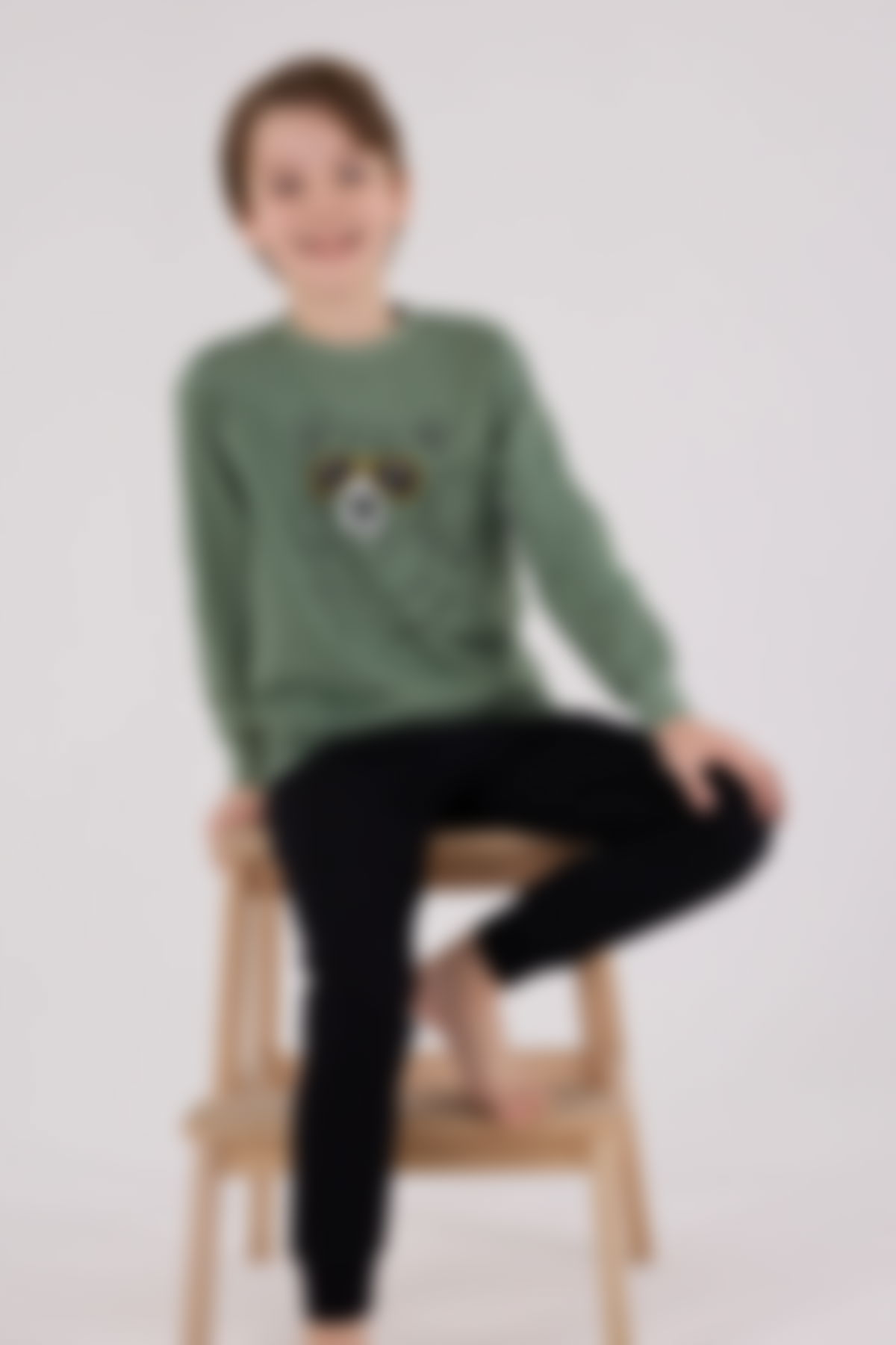 Rolypoly - Rolypoly Erkek Çocuk Yeşil Pijama Takımı