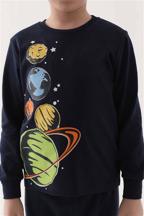 Rolypoly Planets Lacivert Erkek Çocuk Uzun Kol Pijama Takım